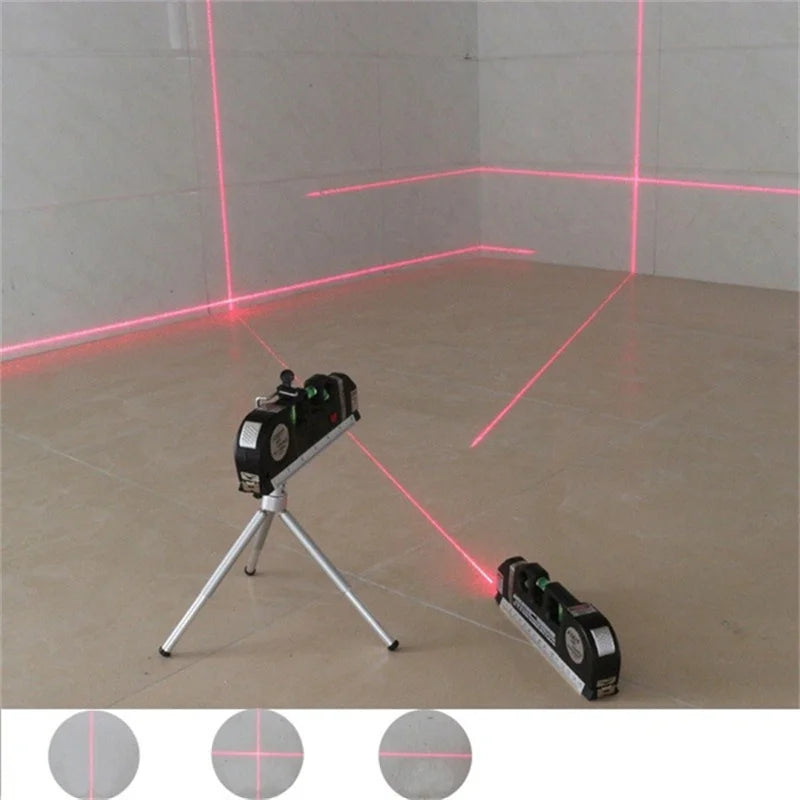 Nível multifuncional laser - régua de aço - laser de alta precisão - linha reta - alinhador de nível - horizontal e vertical