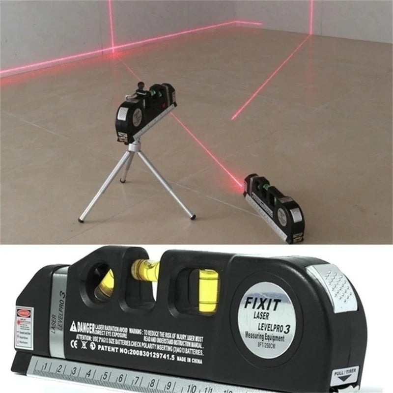 Nível multifuncional laser - régua de aço - laser de alta precisão - linha reta - alinhador de nível - horizontal e vertical