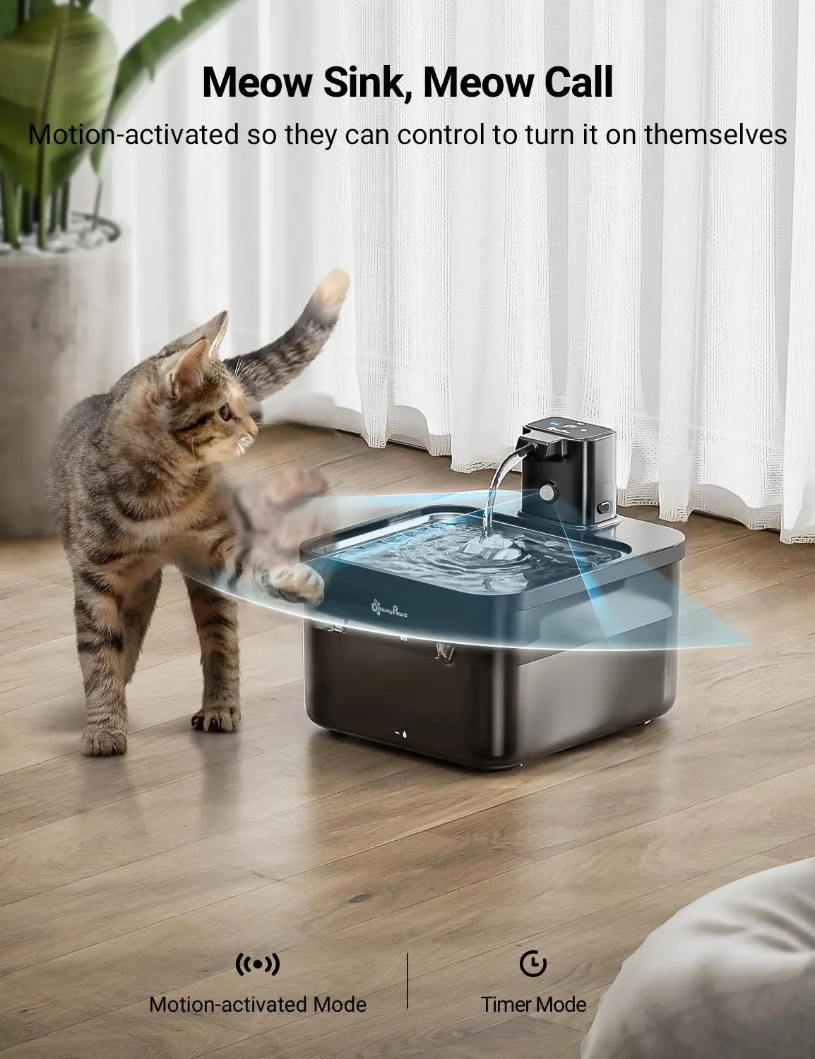 Bebedouro para cães e gatos - circulação de água automática - fonte de aço - capacidade 2,5l - bateria 4000mAh - sensor e dispensador 2 em 1