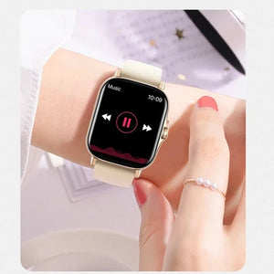 Smartwatch CT2 Elegância Feminina - Relógio Inteligente - Fitness - Monitor Frequência Cardíaca - Bluetooth - Reprodução Música