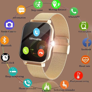 Smartwatch CT2 Elegância Feminina - Relógio Inteligente - Fitness - Monitor Frequência Cardíaca - Bluetooth - Reprodução Música