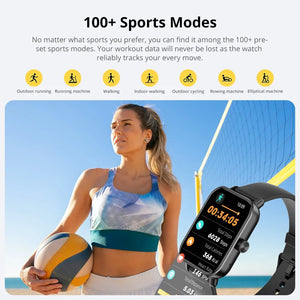 Smart Watch Ultra 1.9 inch Chamada de Voz Screen 24H Health Monitor - Sports Modes - Bluetooth Smartwatch Men Women