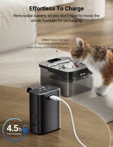 Bebedouro para cães e gatos - circulação de água automática - fonte de aço - capacidade 2,5l - bateria 4000mAh - sensor e dispensador 2 em 1